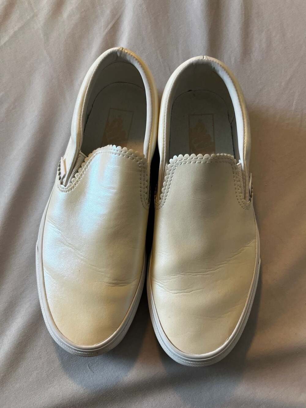 Vans Classic Slip-On Pearl Suede Iridescent White Sneakers Y2K Dreamy Skate Str